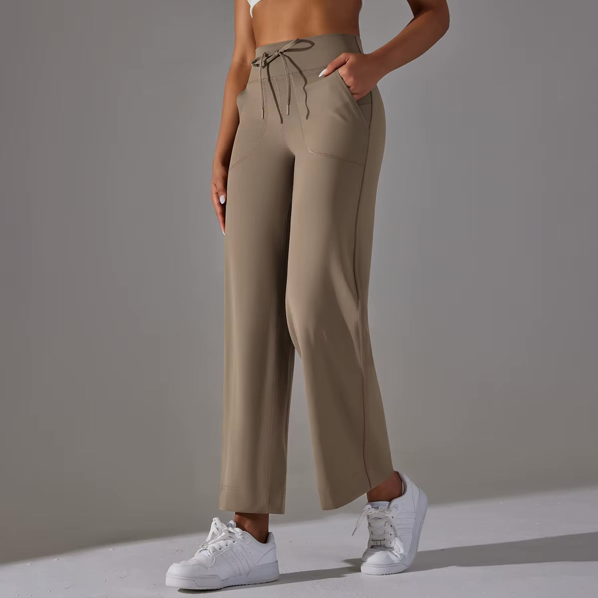 Pantalon confort taille haute | Sable