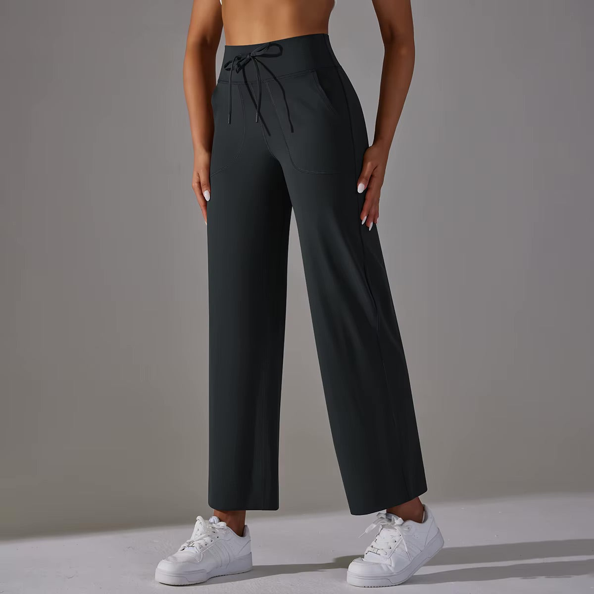Pantalon confort taille haute | Noir