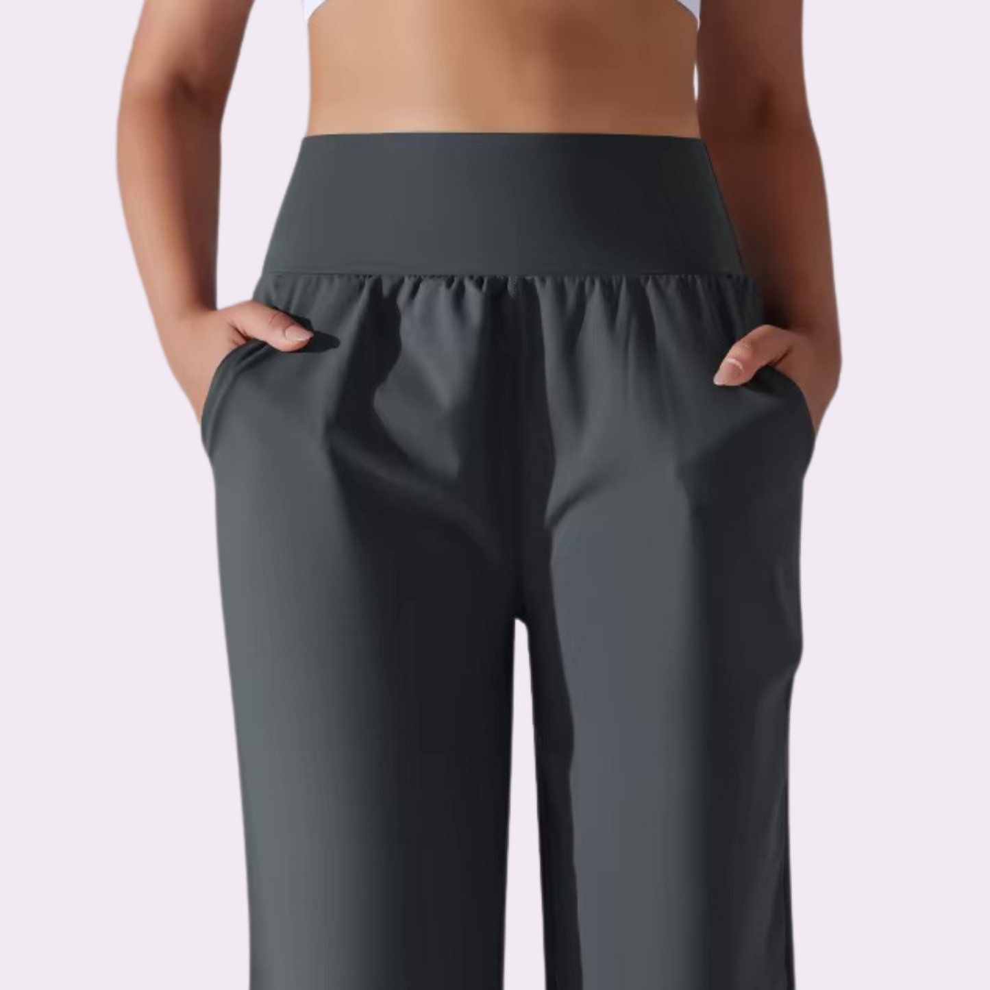 Pantalon large taille haute | Anthracite