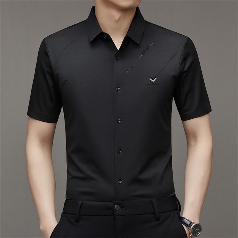 Camisa de seda de hielo antiarrugas para hombre
