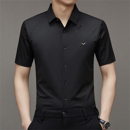 Camisa de seda de hielo antiarrugas para hombre