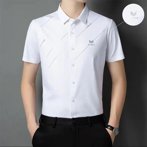 Camisa de seda de hielo antiarrugas para hombre