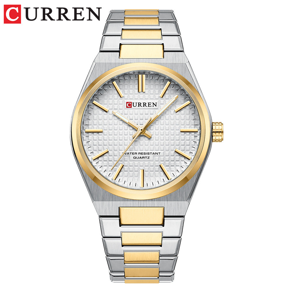 💎Reloj de pulsera para hombre con correa de acero sencilla de negocios