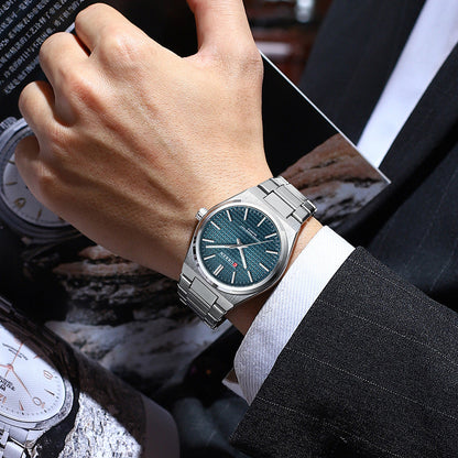 💎Reloj de pulsera para hombre con correa de acero sencilla de negocios