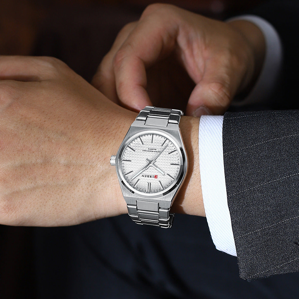 💎Reloj de pulsera para hombre con correa de acero sencilla de negocios