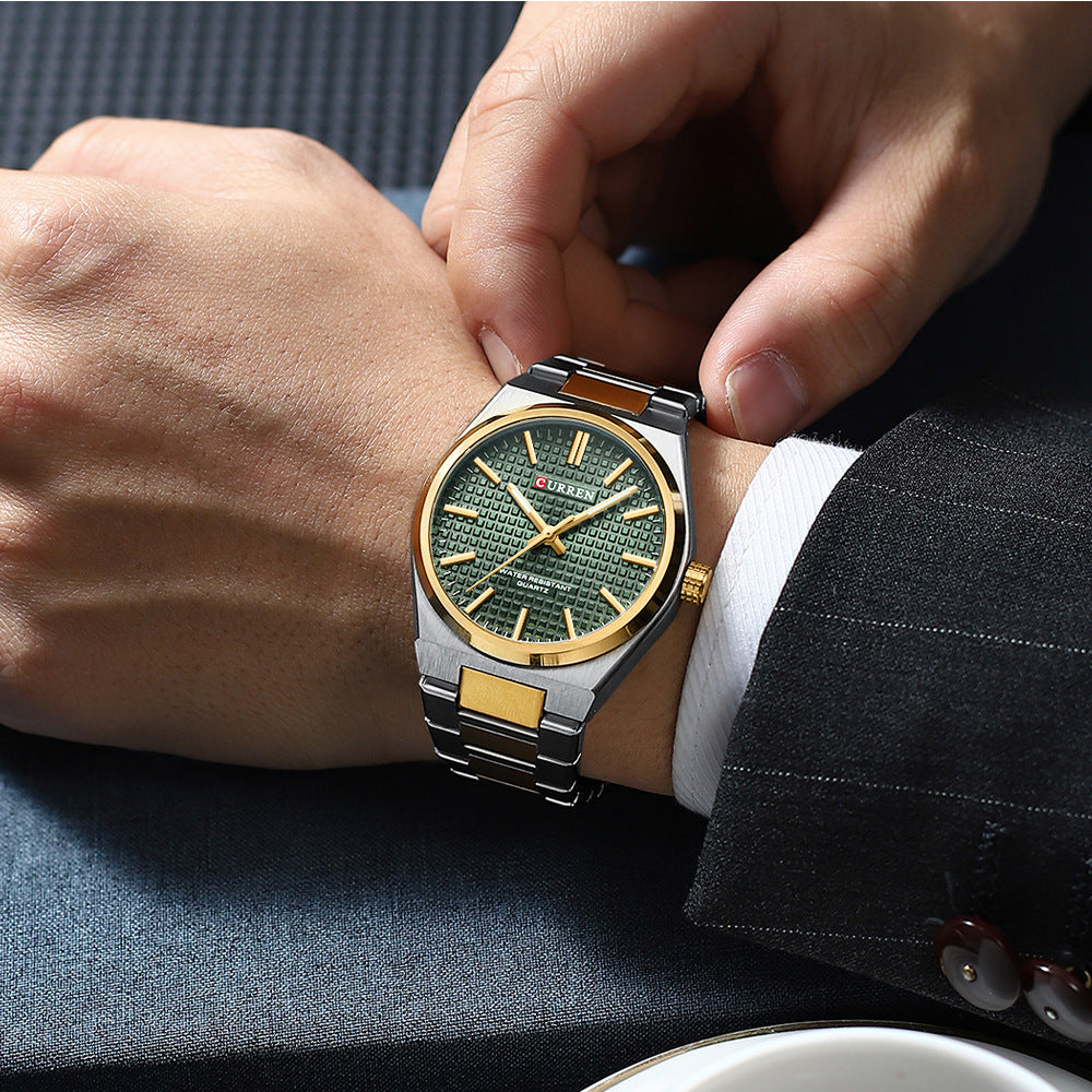 💎Reloj de pulsera para hombre con correa de acero sencilla de negocios