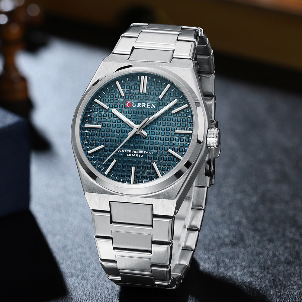 💎Reloj de pulsera para hombre con correa de acero sencilla de negocios