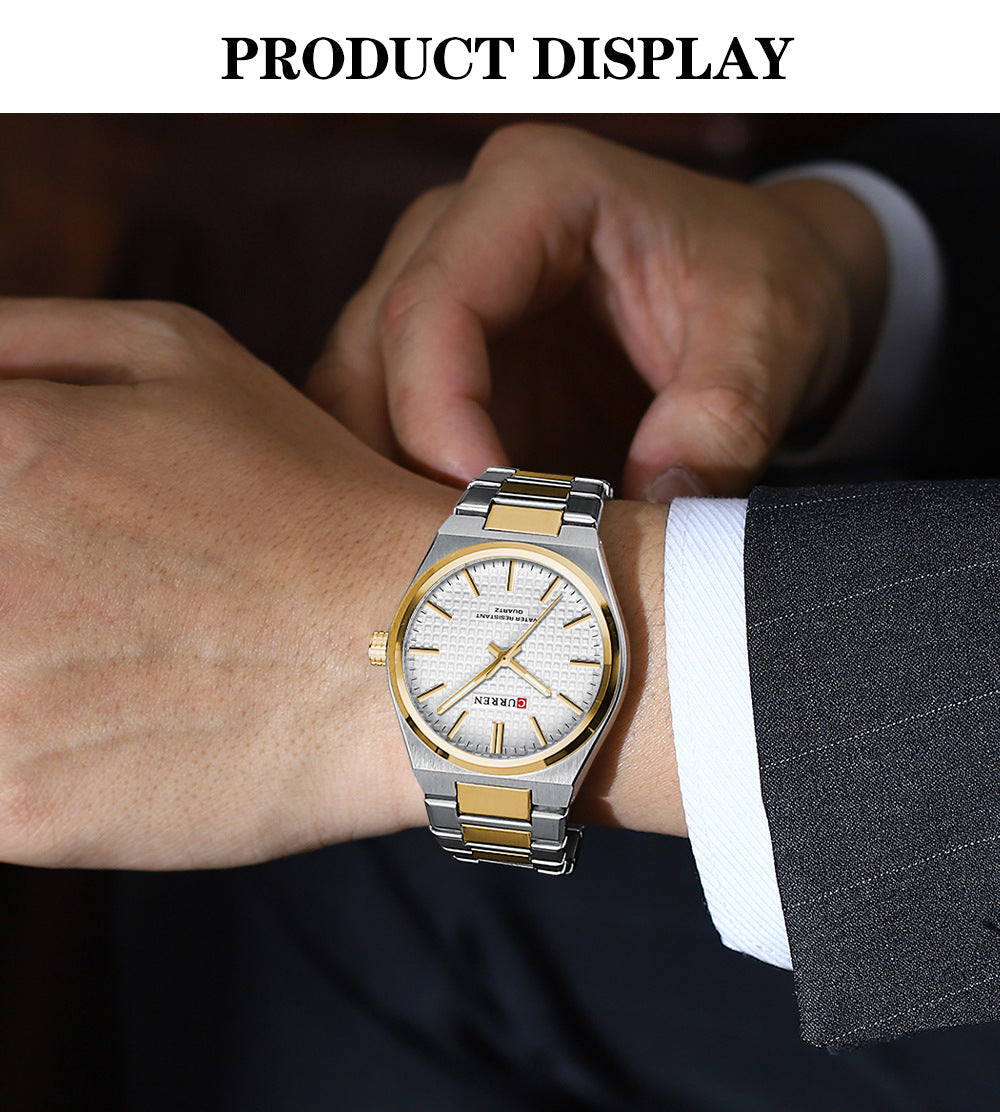 💎Reloj de pulsera para hombre con correa de acero sencilla de negocios