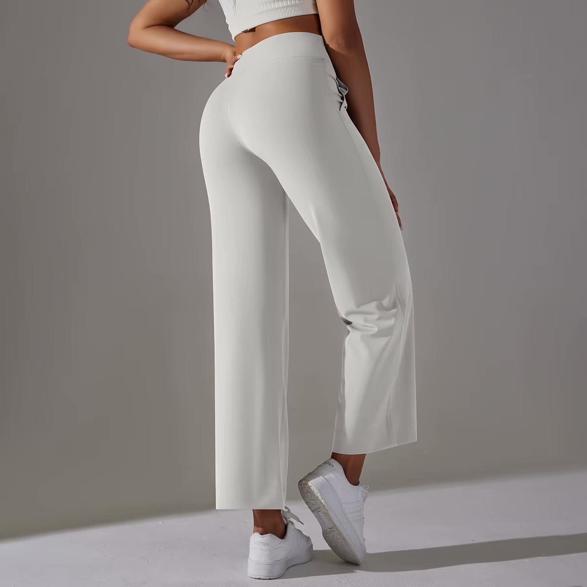 Pantalon confort taille haute | Blanc