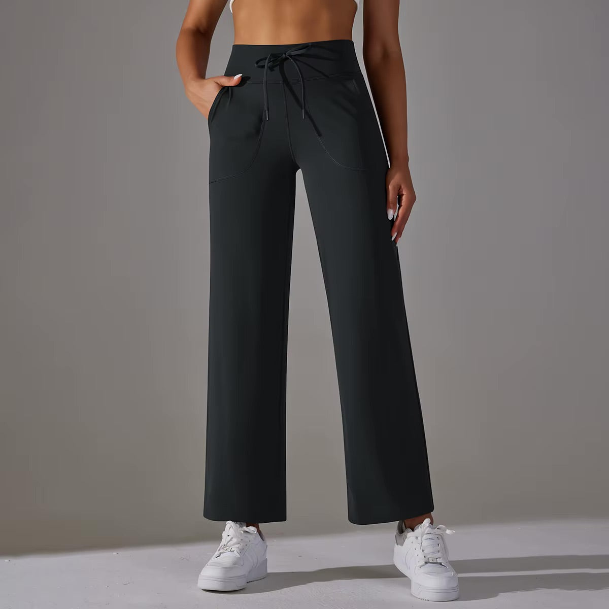 Pantalon confort taille haute | Noir
