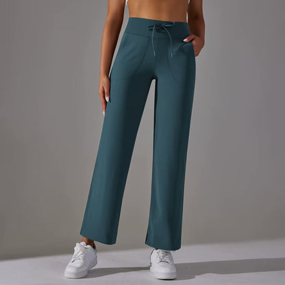 Pantalon confort taille haute | Vert canard