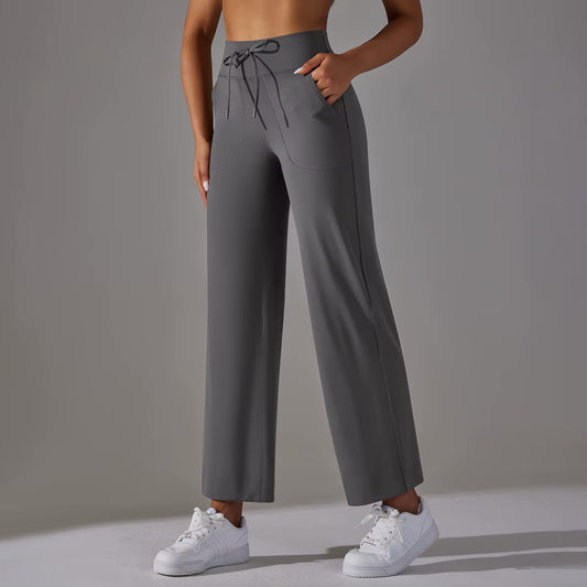 Pantalon confort taille haute | Gris