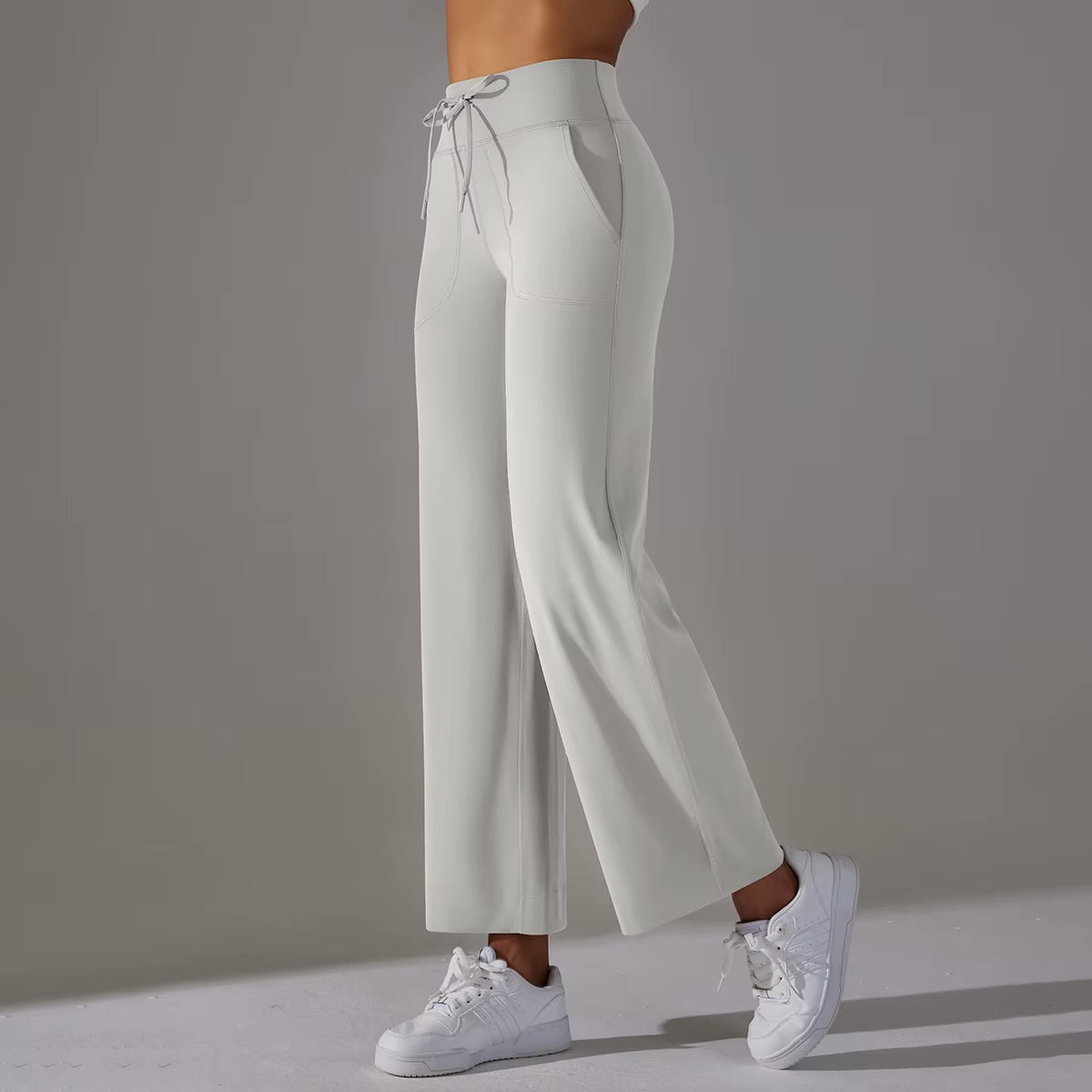 Pantalon confort taille haute | Blanc