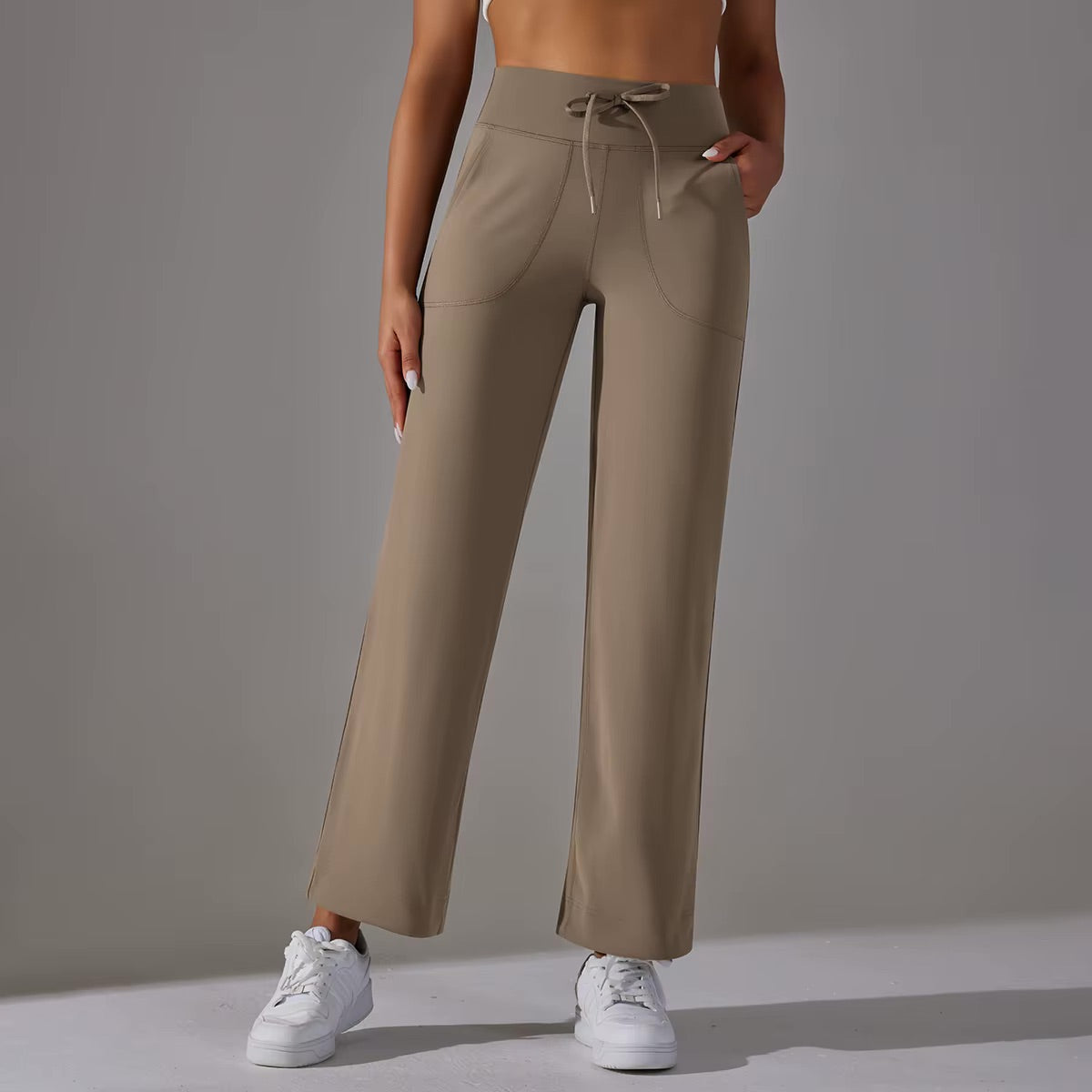 Pantalon confort taille haute | Sable
