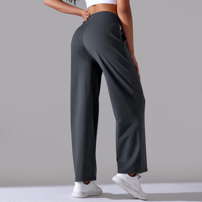 Pantalon large taille haute | Anthracite