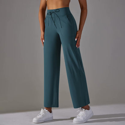 Pantalon confort taille haute | Vert canard