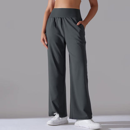 Pantalon large taille haute | Anthracite