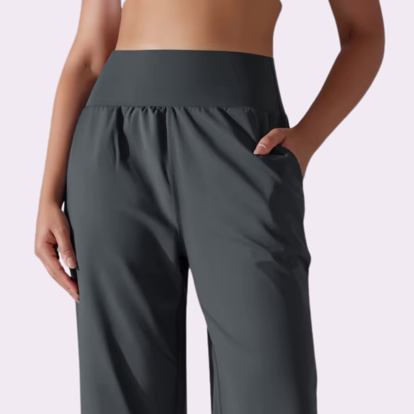 Pantalon large taille haute | Anthracite