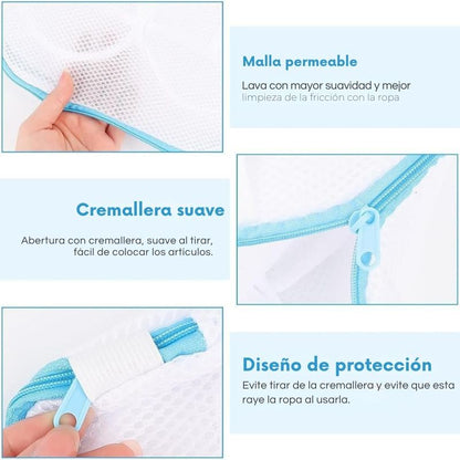 Detalle de la malla transpirable y de la cremallera con protección