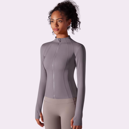 Chaqueta de cremallera moldeadora | Gris